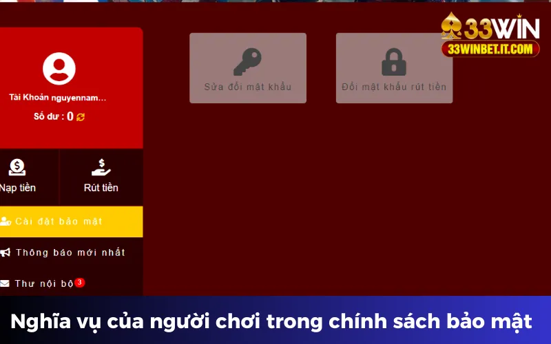 Người chơi nên đổi mật khẩu ít nhất 3 tháng 1 lần