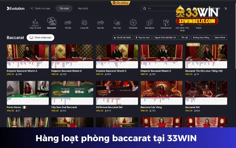 Tìm hiểu luật chơi baccarat tại 33WIN chi tiết