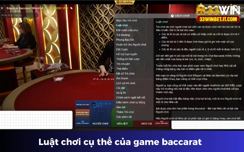 Luật chơi Baccarat quy định về quy tắc rút bài 