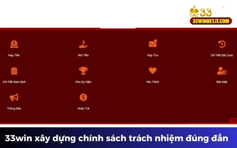 Nhà cái 33win xây dựng chính sách trách nhiệm rất đúng đắn