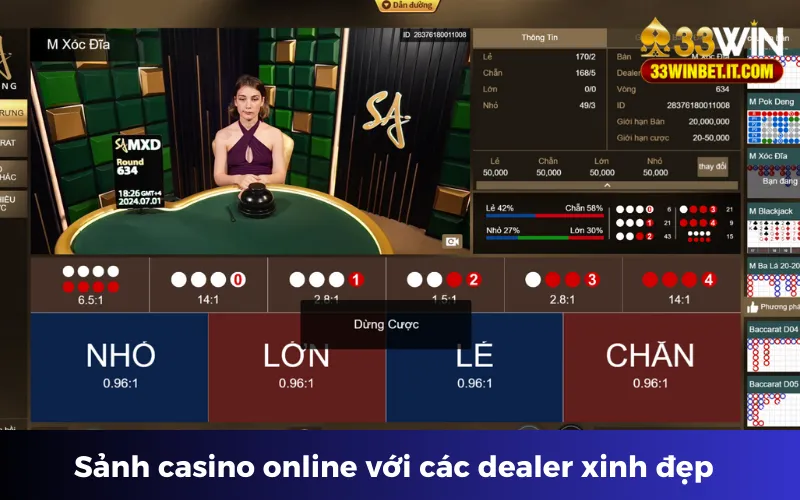 Giới thiệu 33win - chuyên mục Casino với các dealer xinh đẹp